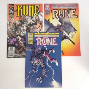 Ultraverse Rune Comic Lot Malibu No 1, 4, & 5 Windsor-Smith Vintage 1990s Comics